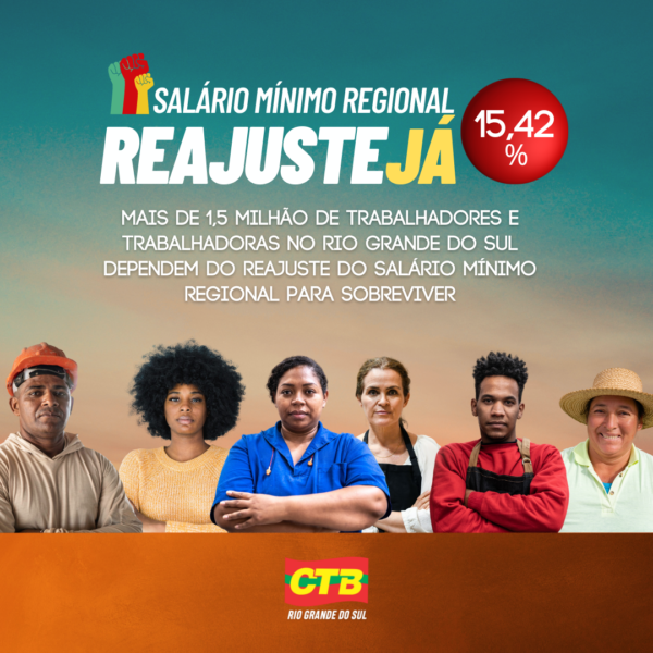 NOTA: Para CTB, proposta de 9% para o salário mínimo regional é insuficiente