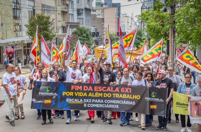 Trabalhadores comerciários de todo o país realizam caminhada histórica em Caxias do Sul pelo fim da escala 6×1