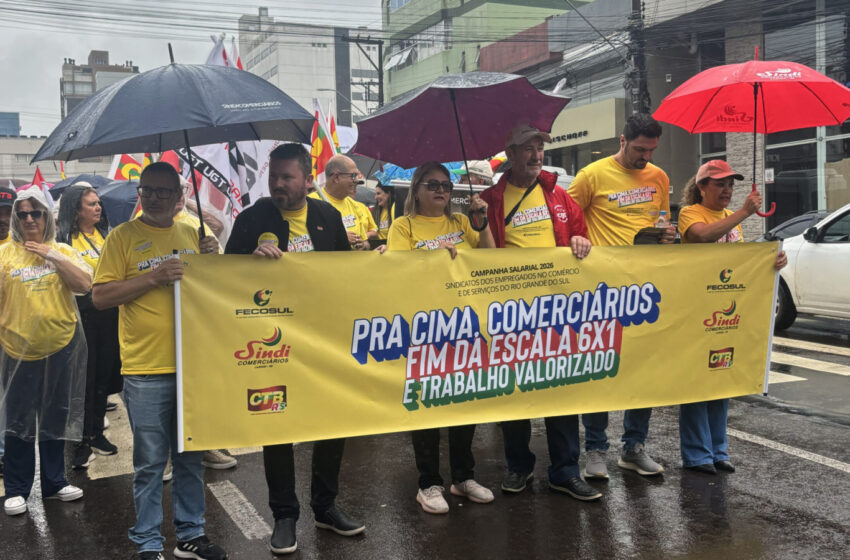  Comerciários lançam Campanha Salarial 2026 no RS com mobilização pelo fim da escala 6×1