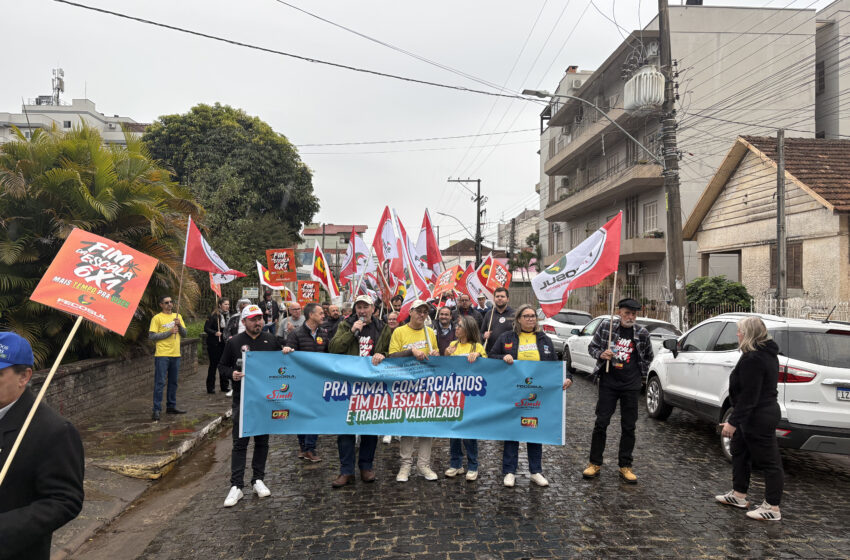  Mobilização em Taquara reforça luta pelo fim da escala 6×1 e por negociação coletiva