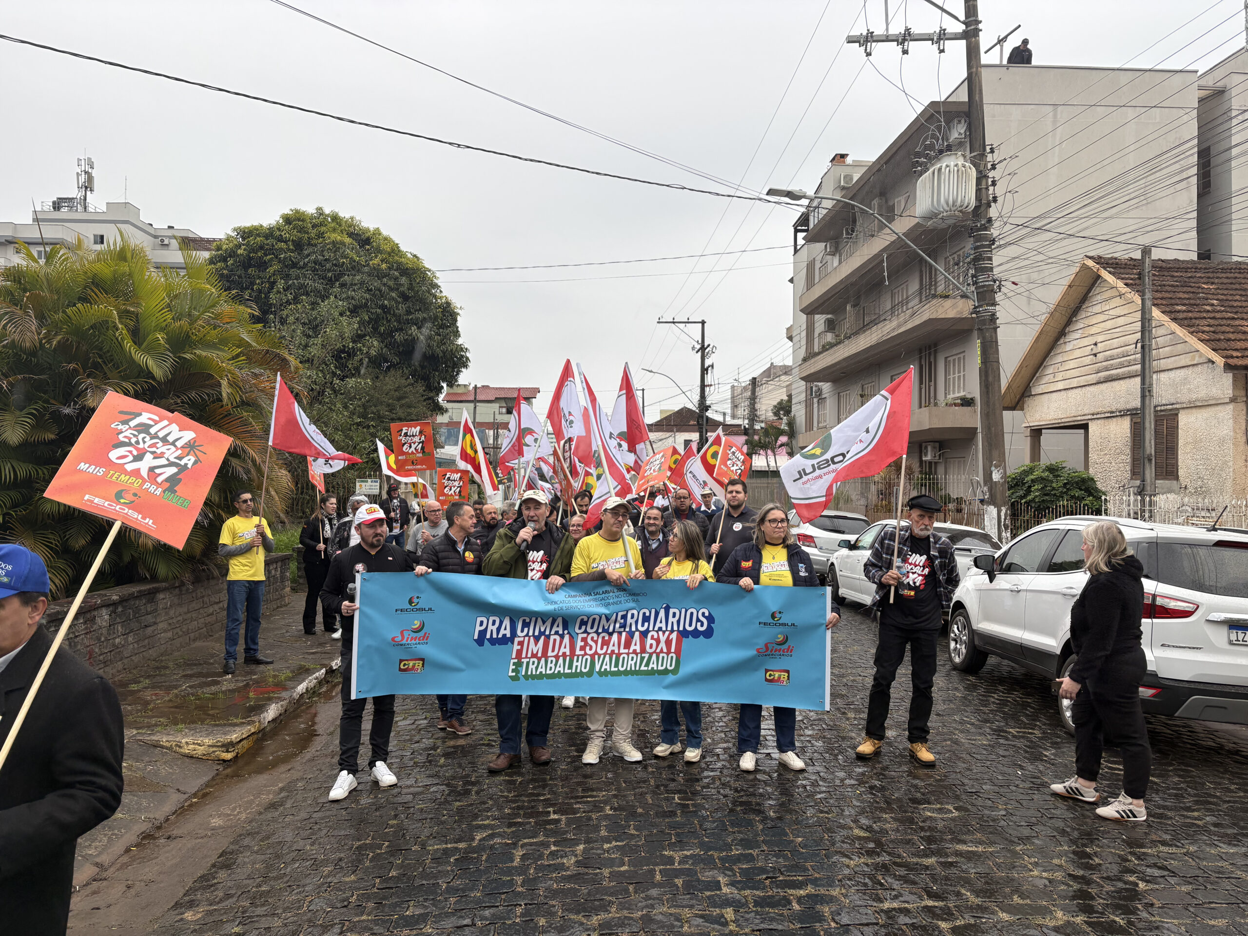 Mobilização em Taquara reforça luta pelo fim da escala 6×1 e por negociação coletiva